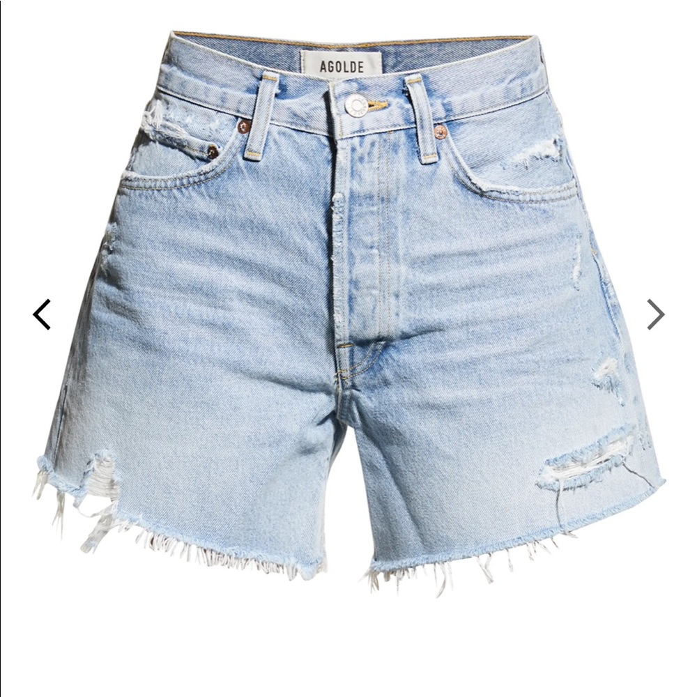 Agolde light leash denim shorts
